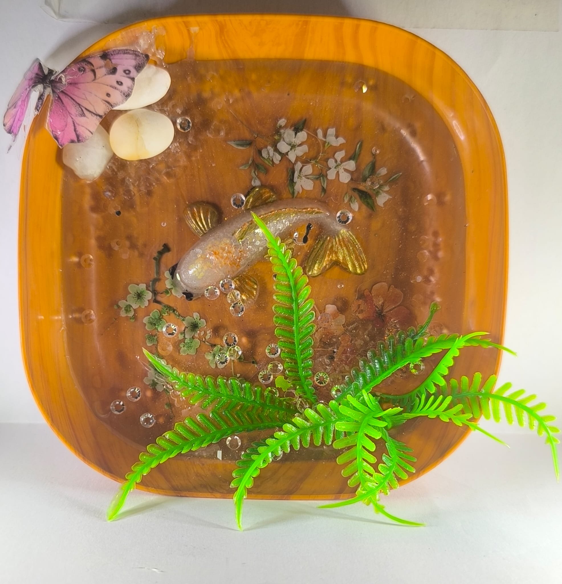 Handmade Resin Koi Fish bowl